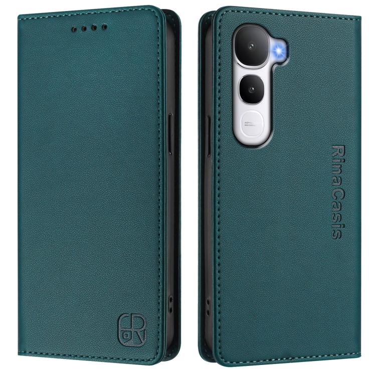 For vivo Y400 4G RC01 Dual-Folded Magnetic Suction RFID Leather Phone Case