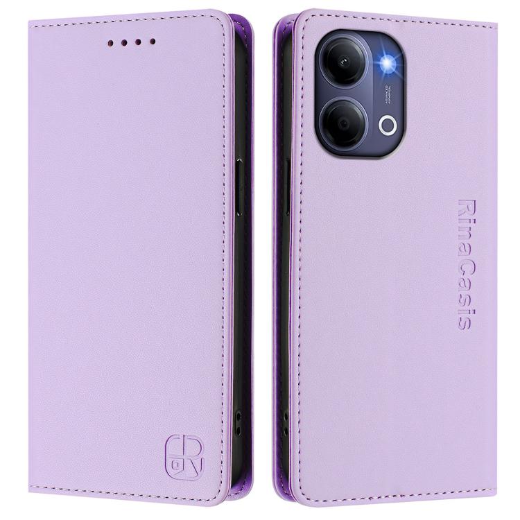 For vivo Y21 5G 2026 / Y05 4G RC01 Dual-Folded Magnetic Suction RFID Leather Phone Case
