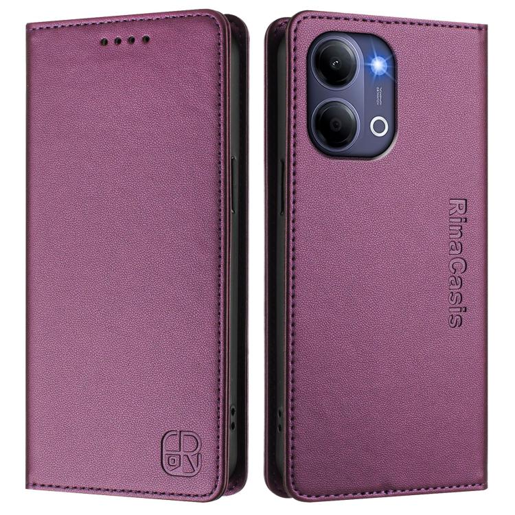 For vivo Y21 5G 2026 / Y05 4G RC01 Dual-Folded Magnetic Suction RFID Leather Phone Case