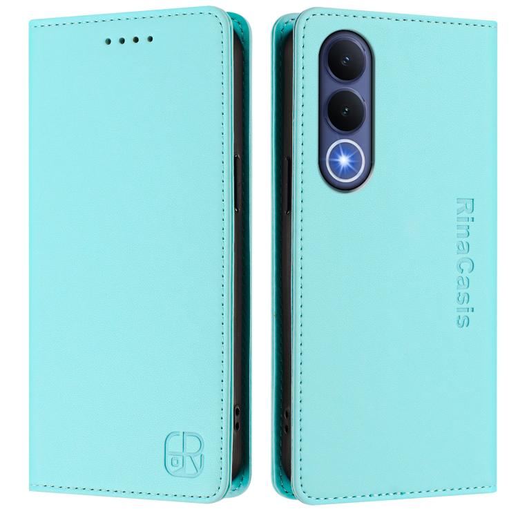 For vivo V70 FE 5G RC01 Dual-Folded Magnetic Suction RFID Leather Phone Case
