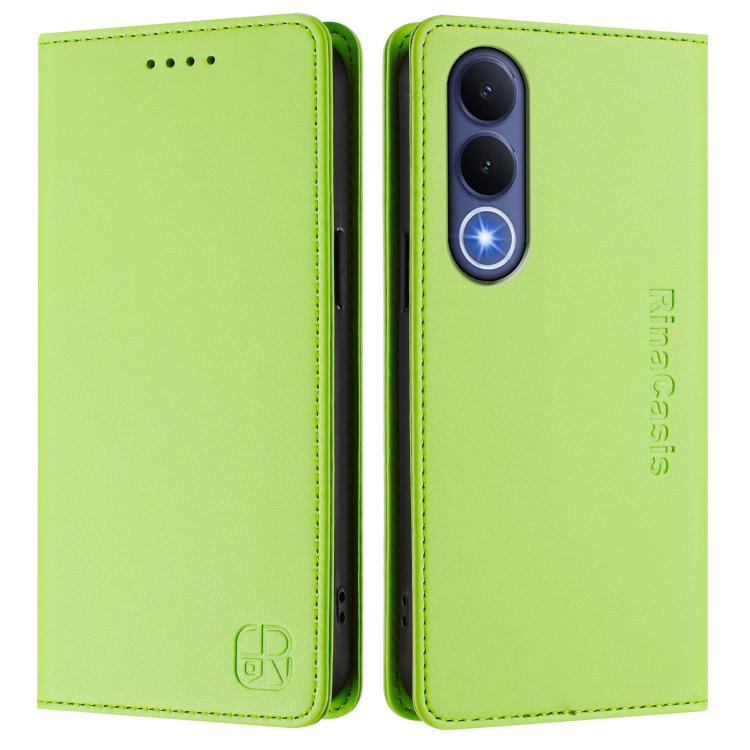 For vivo V70 FE 5G RC01 Dual-Folded Magnetic Suction RFID Leather Phone Case