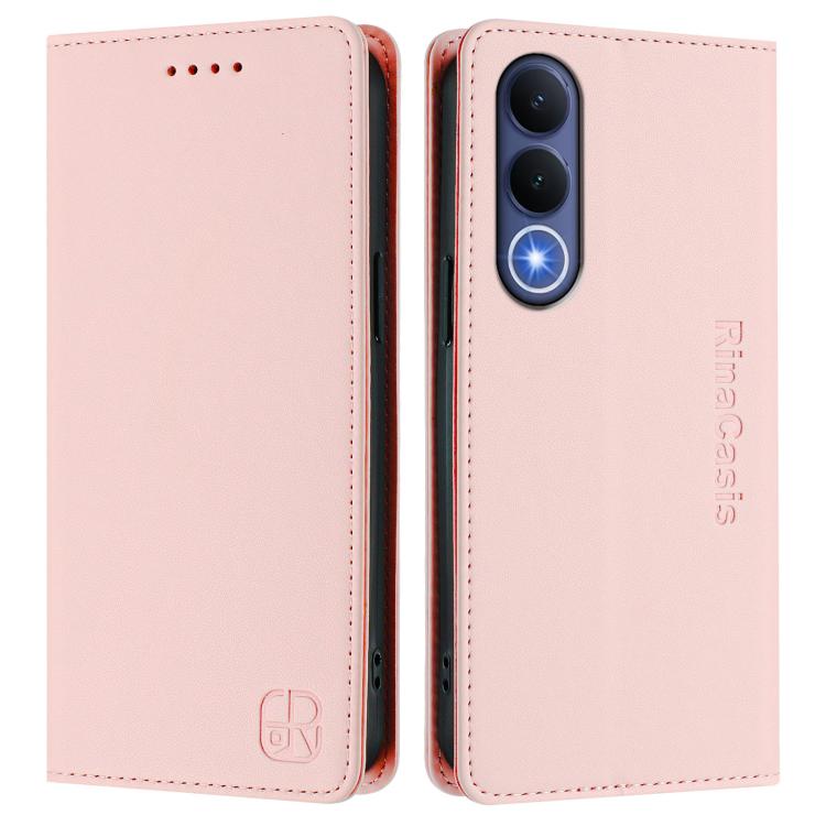 For vivo V70 FE 5G RC01 Dual-Folded Magnetic Suction RFID Leather Phone Case