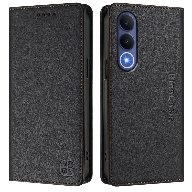 For vivo V70 FE 5G RC01 Dual-Folded Magnetic Suction RFID Leather Phone Case