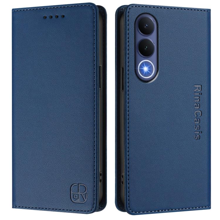 For vivo V70 FE 5G RC01 Dual-Folded Magnetic Suction RFID Leather Phone Case