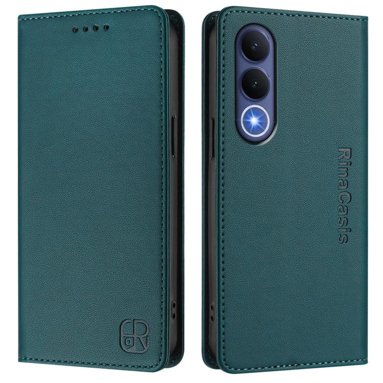 For vivo V70 FE 5G RC01 Dual-Folded Magnetic Suction RFID Leather Phone Case