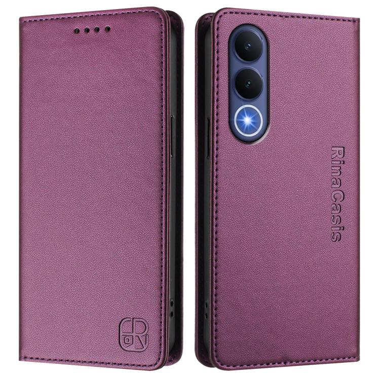 For vivo V70 FE 5G RC01 Dual-Folded Magnetic Suction RFID Leather Phone Case