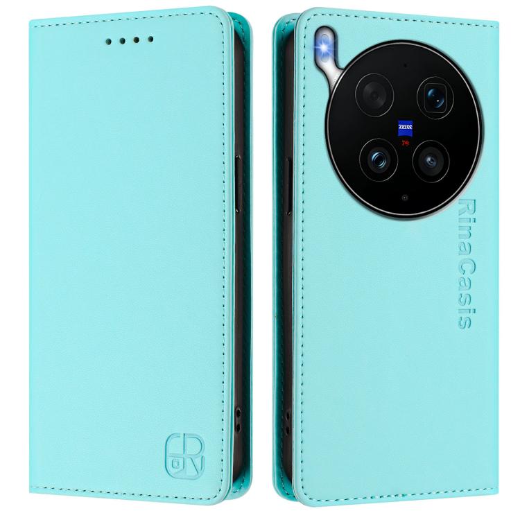 For vivo X300 Ultra RC01 Dual-Folded Magnetic Suction RFID Leather Phone Case