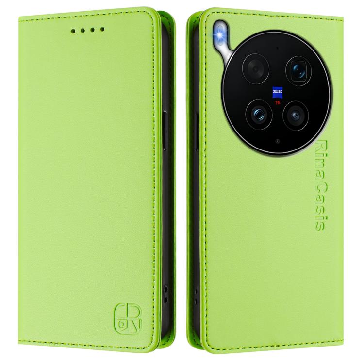 For vivo X300 Ultra RC01 Dual-Folded Magnetic Suction RFID Leather Phone Case