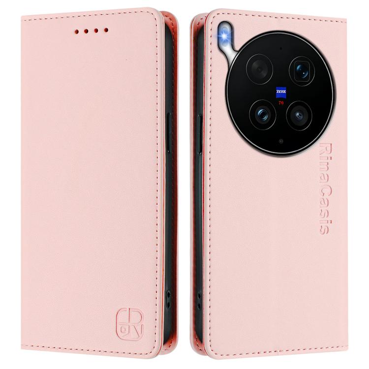 For vivo X300 Ultra RC01 Dual-Folded Magnetic Suction RFID Leather Phone Case