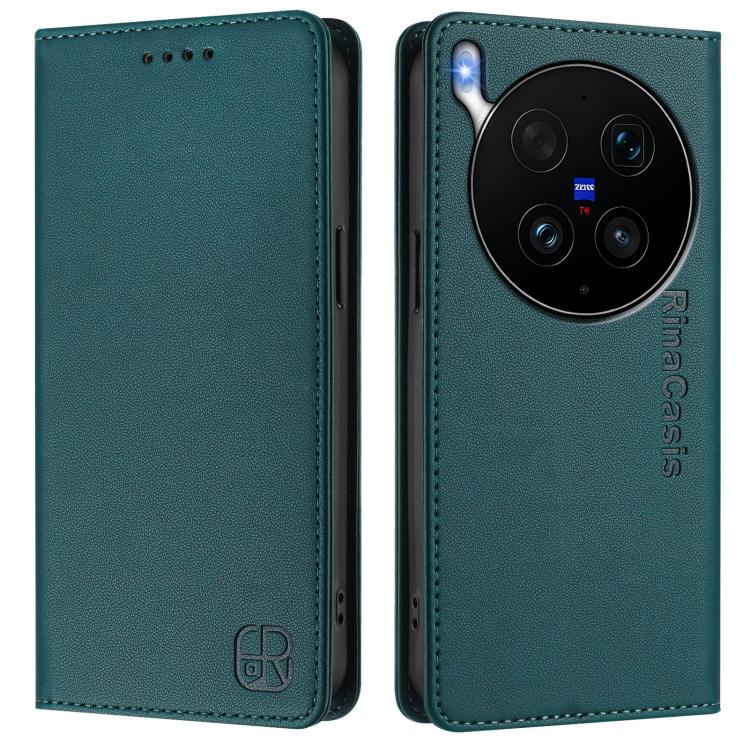For vivo X300 Ultra RC01 Dual-Folded Magnetic Suction RFID Leather Phone Case