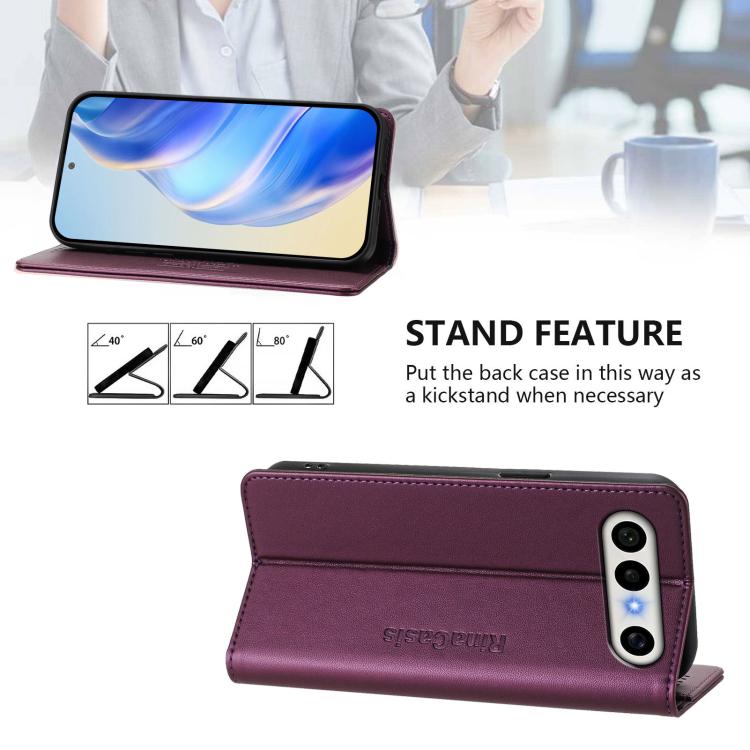 For vivo S50 Pro mini / X300 FE 5G Russia RC01 Dual-Folded Magnetic Suction RFID Leather Phone Case