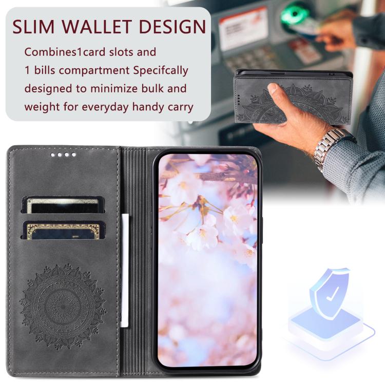 For Redmi Note 14 Pro 4G Totem Embossed Magnetic Leather Phone Case