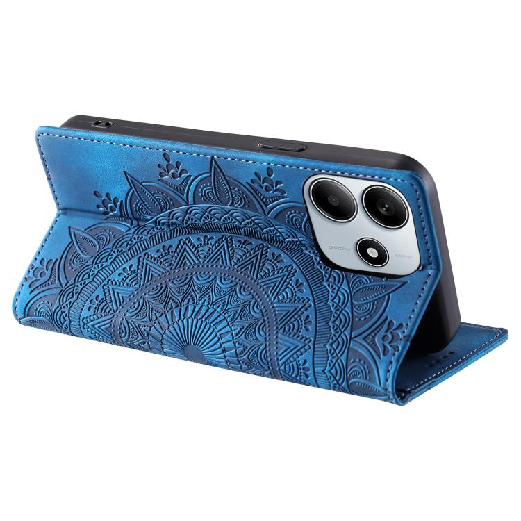 For Redmi Note 14 4G EU 164.84mm Totem Embossed Magnetic Leather Phone Case
