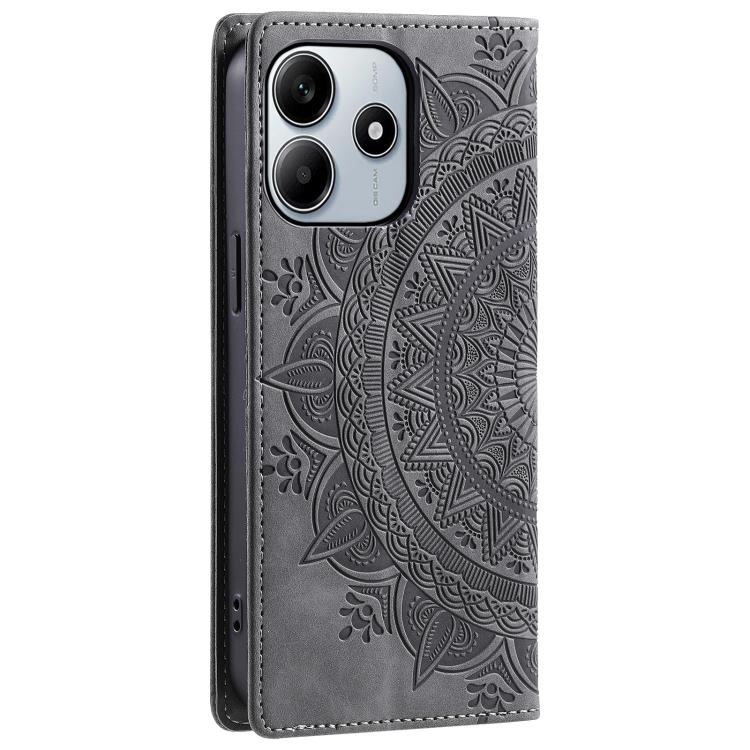 For Redmi Note 14 4G EU 164.84mm Totem Embossed Magnetic Leather Phone Case