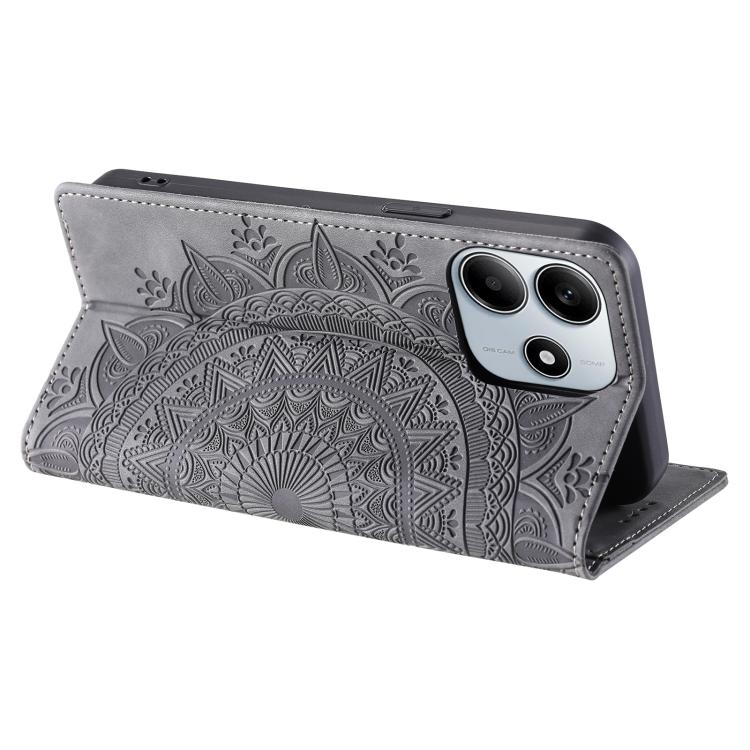 For Redmi Note 14 4G EU 164.84mm Totem Embossed Magnetic Leather Phone Case