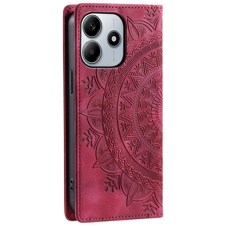 For Redmi Note 14 4G EU 164.84mm Totem Embossed Magnetic Leather Phone Case
