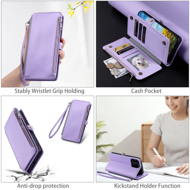 For Xiaomi Redmi Note 14 5G Leather Stitching Multi-card Slot Zipper Phone Case