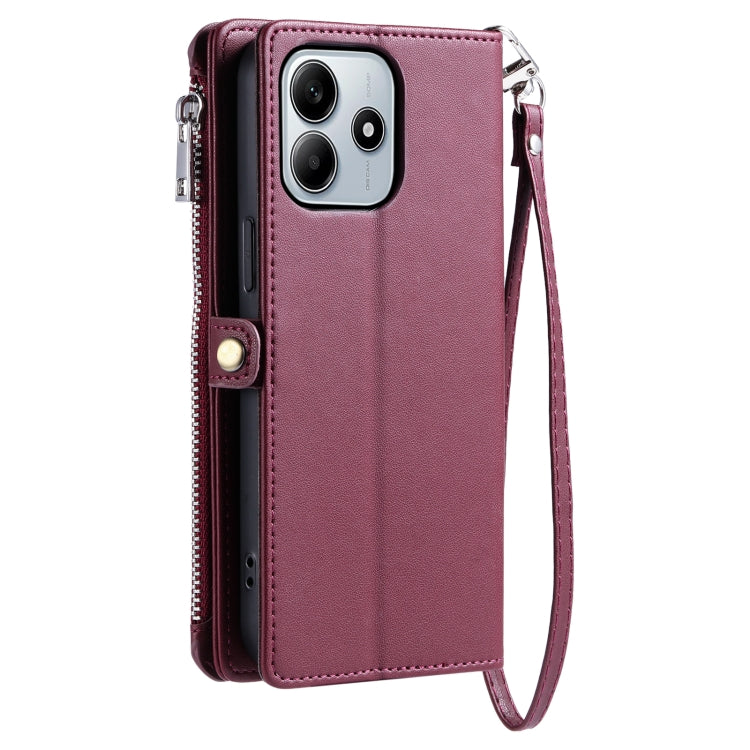 For Xiaomi Redmi Note 14 5G Leather Stitching Multi-card Slot Zipper Phone Case