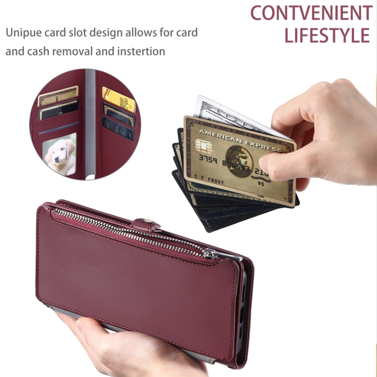 For Xiaomi Redmi Note 14 5G Leather Stitching Multi-card Slot Zipper Phone Case