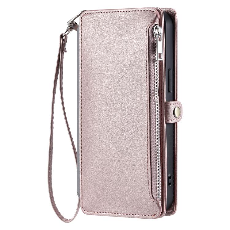 For Redmi Note 14 Pro 4G Leather Stitching Multi-card Slot Zipper Phone Case