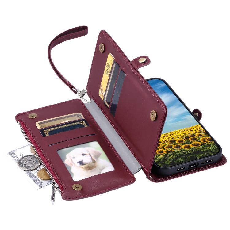 For Redmi Note 14 Pro 4G Leather Stitching Multi-card Slot Zipper Phone Case