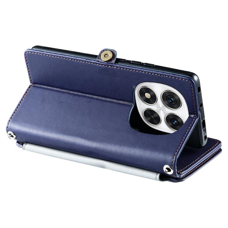 For Redmi Note 14 Pro 4G Leather Stitching Multi-card Slot Zipper Phone Case