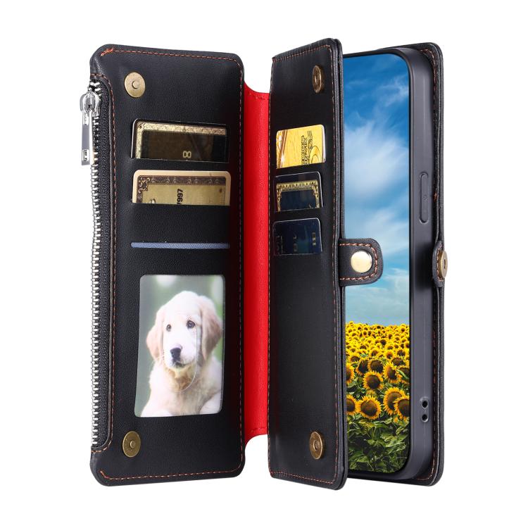 For Redmi Note 14 Pro 4G Leather Stitching Multi-card Slot Zipper Phone Case