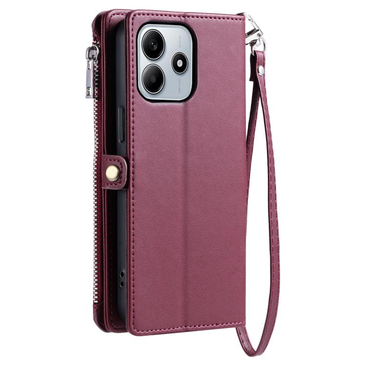 For Redmi Note 14 4G EU 164.84mm Leather Stitching Multi-card Slot Zipper Phone Case