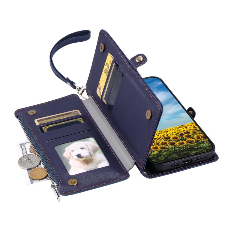 For Redmi Note 14 4G EU 164.84mm Leather Stitching Multi-card Slot Zipper Phone Case