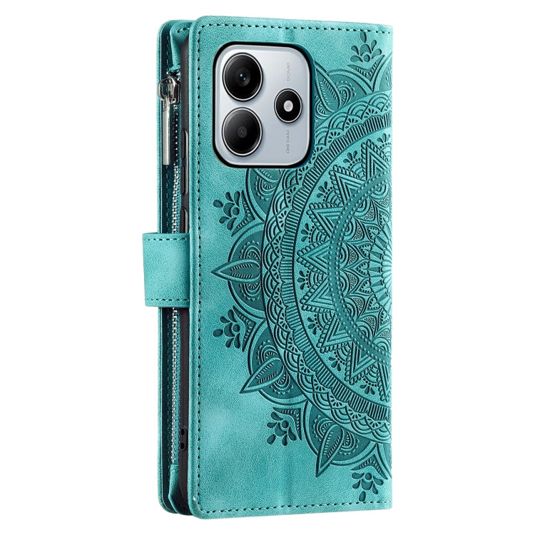 For Xiaomi Redmi Note 14 5G Multi-Card Totem Zipper Leather Phone Case