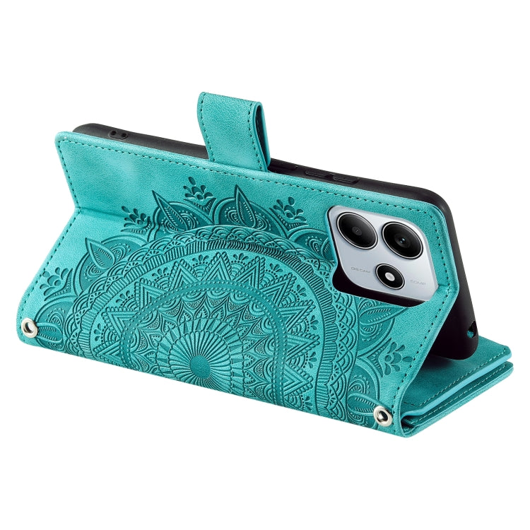For Xiaomi Redmi Note 14 5G Multi-Card Totem Zipper Leather Phone Case