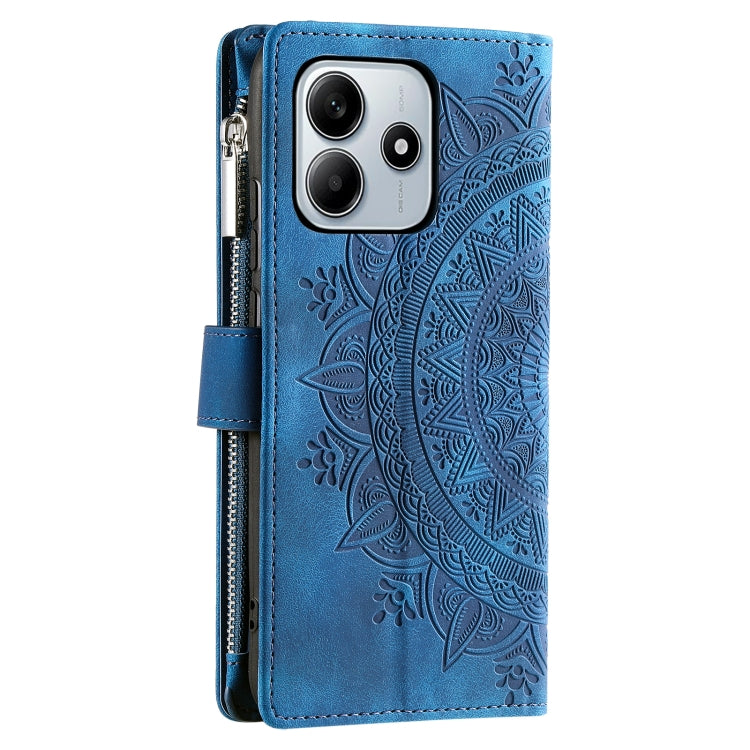 For Xiaomi Redmi Note 14 5G Multi-Card Totem Zipper Leather Phone Case