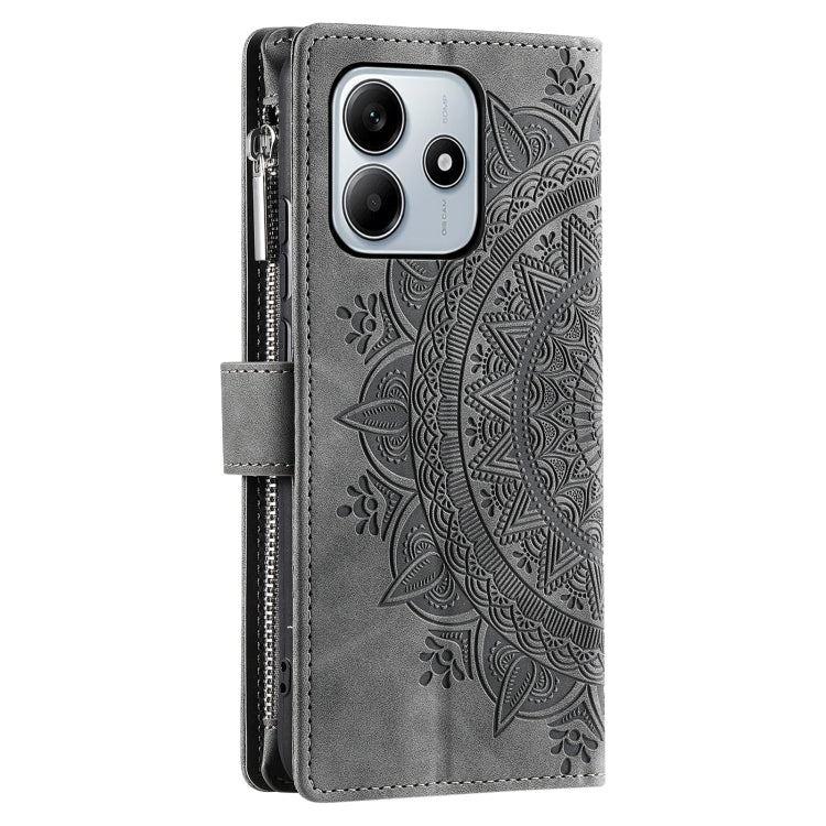 For Xiaomi Redmi Note 14 5G Multi-Card Totem Zipper Leather Phone Case