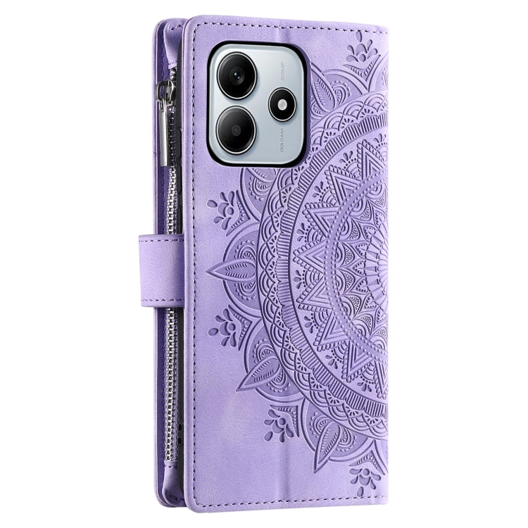 For Xiaomi Redmi Note 14 5G Multi-Card Totem Zipper Leather Phone Case