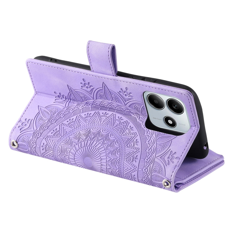 For Xiaomi Redmi Note 14 5G Multi-Card Totem Zipper Leather Phone Case