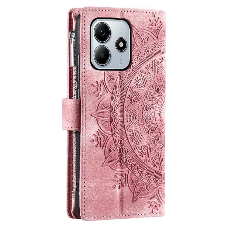 For Xiaomi Redmi Note 14 5G Multi-Card Totem Zipper Leather Phone Case