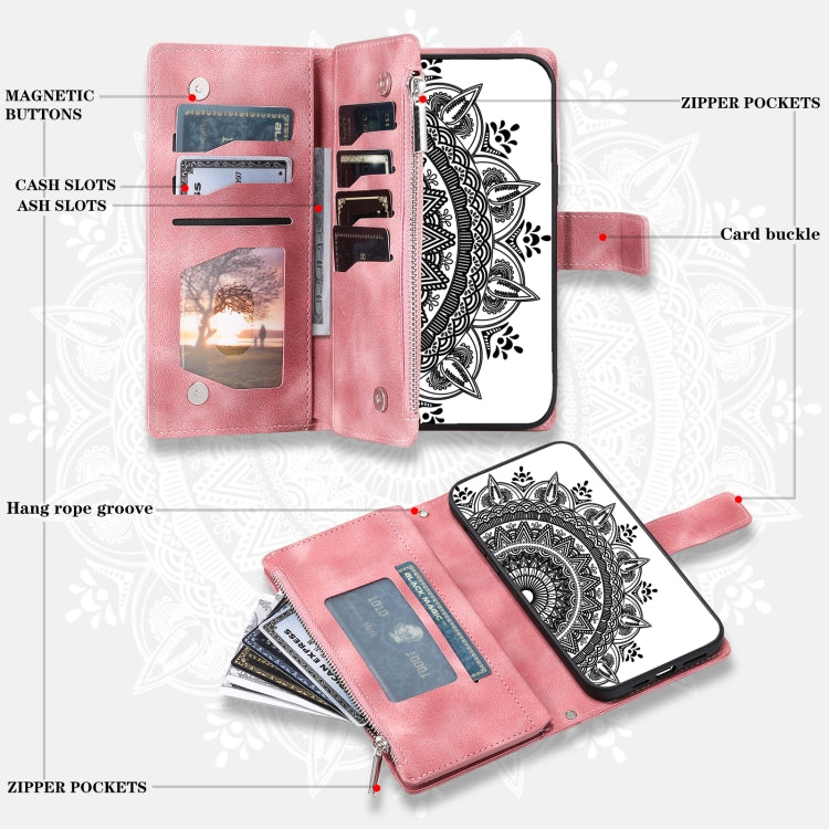 For Xiaomi Redmi Note 14 5G Multi-Card Totem Zipper Leather Phone Case