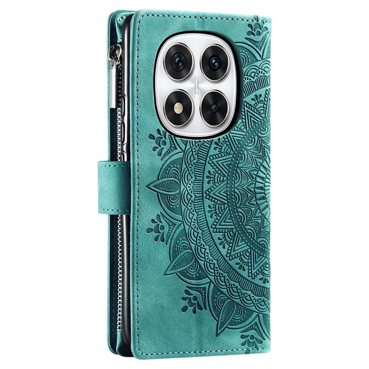 For Redmi Note 14 Pro 4G Multi-Card Totem Zipper Leather Phone Case