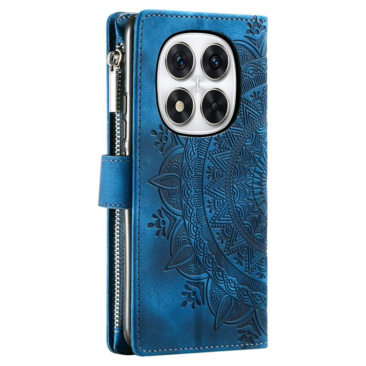 For Redmi Note 14 Pro 4G Multi-Card Totem Zipper Leather Phone Case