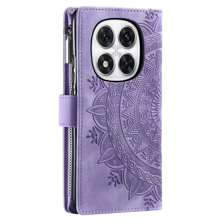 For Redmi Note 14 Pro 4G Multi-Card Totem Zipper Leather Phone Case
