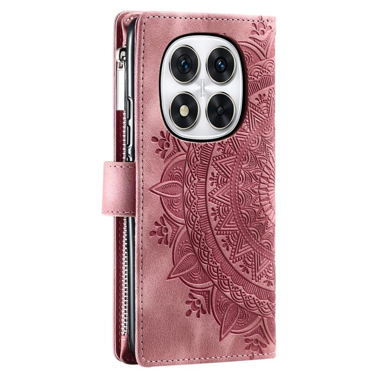 For Redmi Note 14 Pro 4G Multi-Card Totem Zipper Leather Phone Case