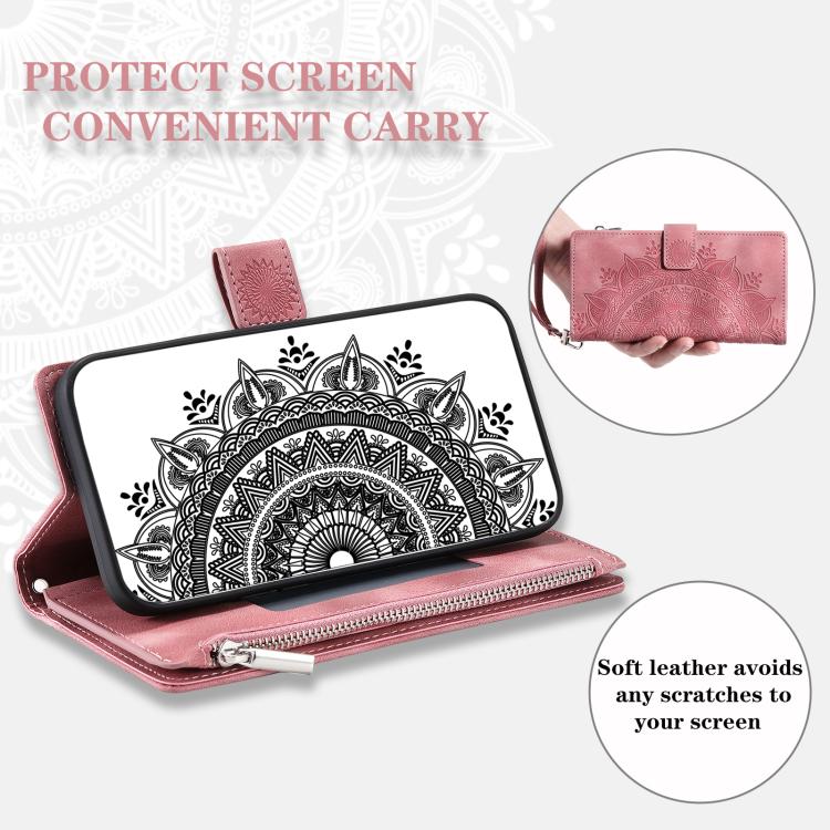 For Redmi Note 14 Pro 4G Multi-Card Totem Zipper Leather Phone Case