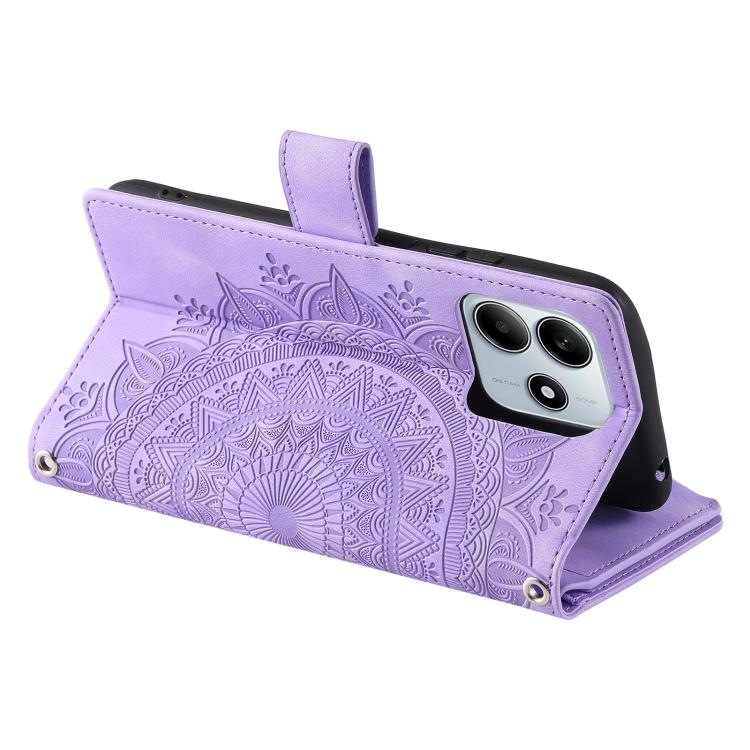 For Redmi Note 14 4G EU 164.84mm Multi-Card Totem Zipper Leather Phone Case