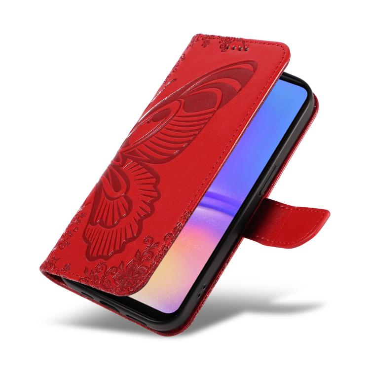 For Samsung Galaxy A07 5G Swallowtail Butterfly Embossed Leather Phone Case