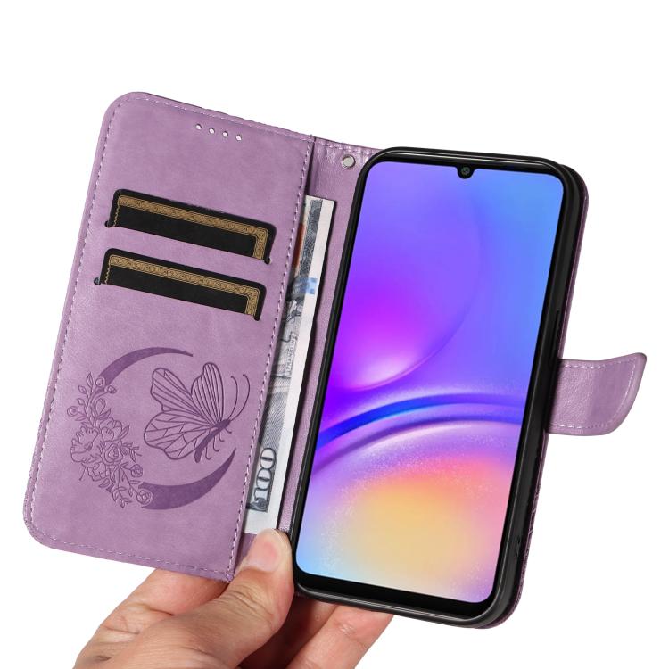 For Samsung Galaxy A07 5G Swallowtail Butterfly Embossed Leather Phone Case