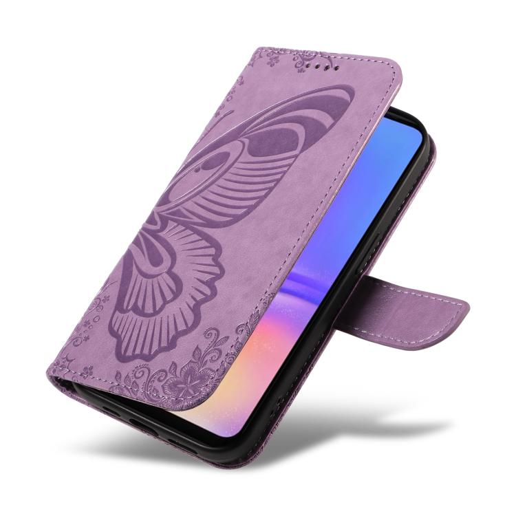 For Samsung Galaxy A07 5G Swallowtail Butterfly Embossed Leather Phone Case