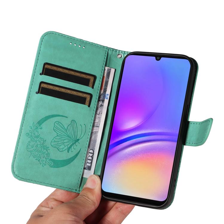 For Samsung Galaxy A07 5G Swallowtail Butterfly Embossed Leather Phone Case