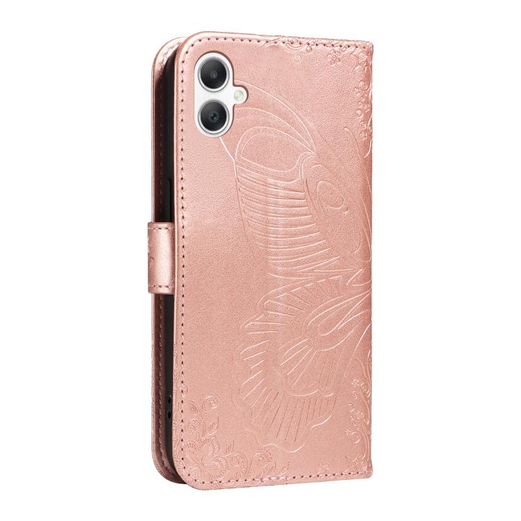 For Samsung Galaxy A07 5G Swallowtail Butterfly Embossed Leather Phone Case