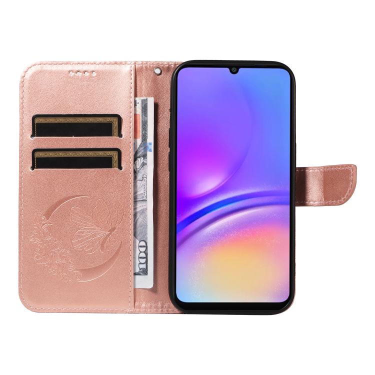 For Samsung Galaxy A07 5G Swallowtail Butterfly Embossed Leather Phone Case