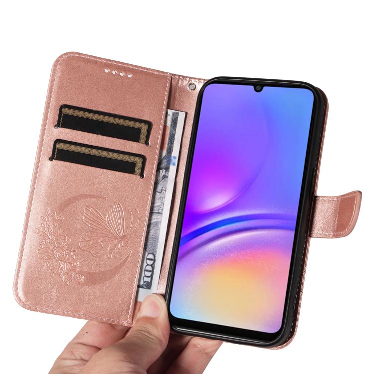 For Samsung Galaxy A07 5G Swallowtail Butterfly Embossed Leather Phone Case